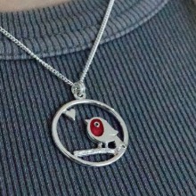 Handcrafted Scottish jewellery - Wee Robin Redbreast pendant